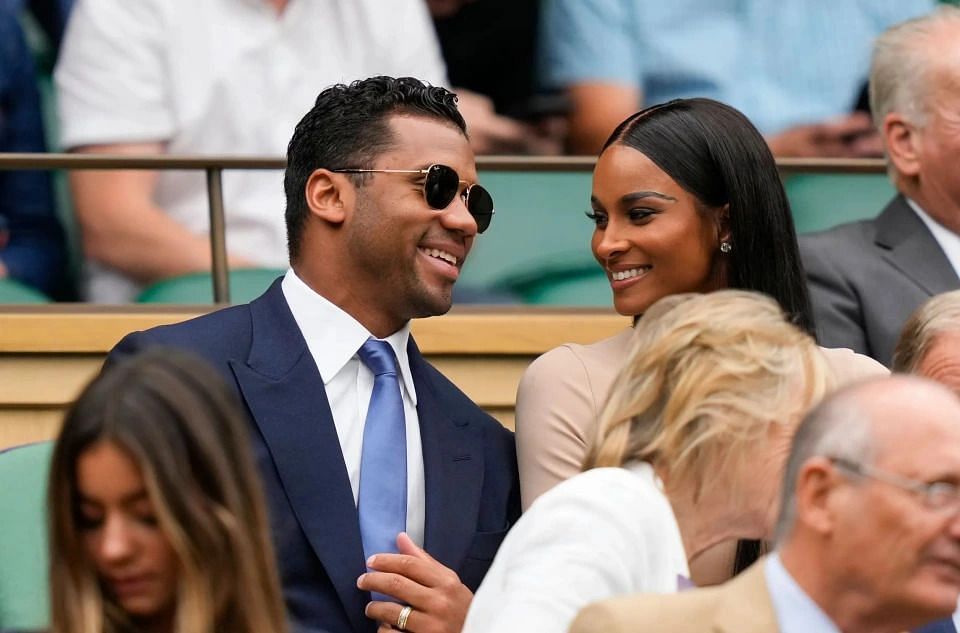 The couple attending the Wimbledon tennis tournament. Source: Rex/The Sun